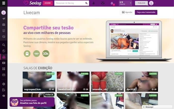 área de webcams ao vivo 