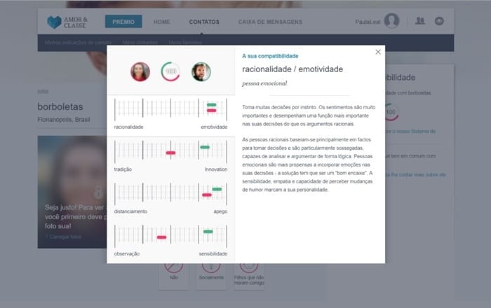 teste de compatibilidade amor e classe